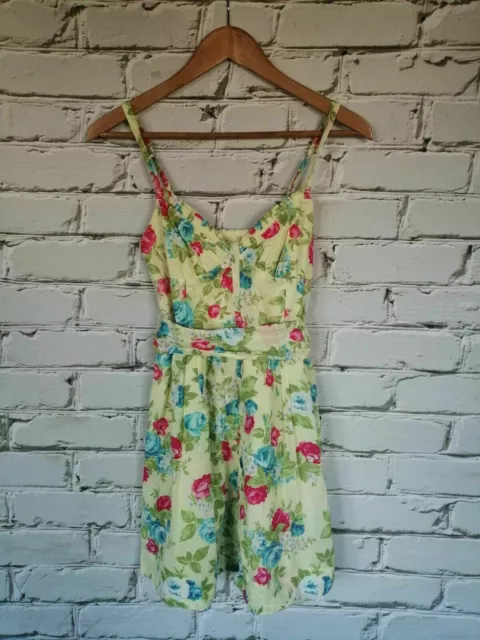 ABERCROMBIE & FITCH Robe Robe Robe Robe Vestido Gr.S jaune motif floral...