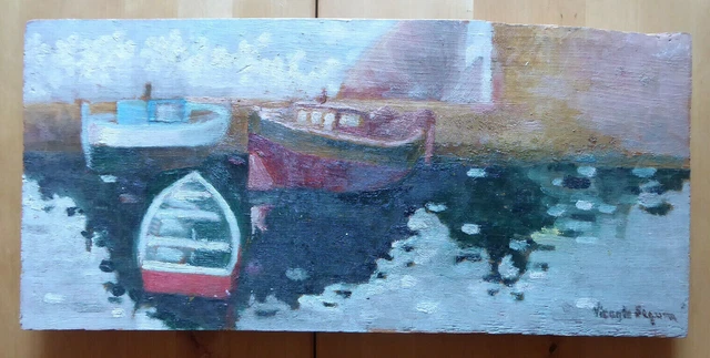Tableau Original Henry Roose - Marine à L'huile - Bassin De Chasse De Blankenberge - Belgique