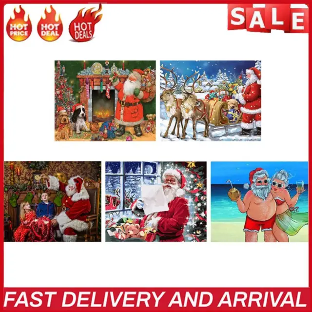 Santa Claus Oil Paint By Number Kits Christmas DIY Home Decoration Gift No Frame