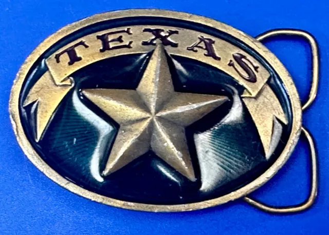 Vintage 1979 Texas Star Retro Style belt buckle by Bergamot Brass Works