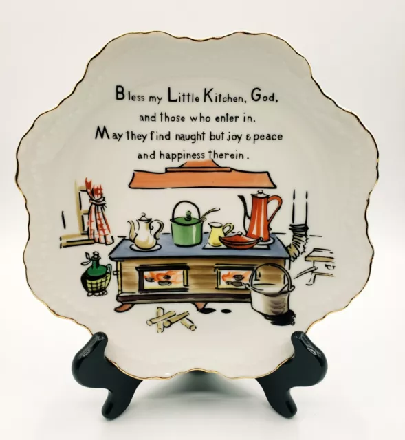 Lefton Kitchen Plate Decor MCM Vintage Collectible Bless My Little Hanging Wall