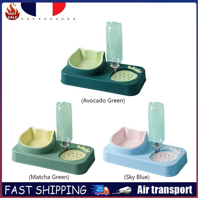 Cat Food Bowl Pet Automatic Feeder Water Dispenser Dog Cat Auto Food Container