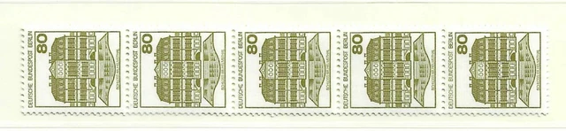 Berlin Rollenmarken Burgen + Schlösser  5er Streifen  Mi. 674 R  postfrisch