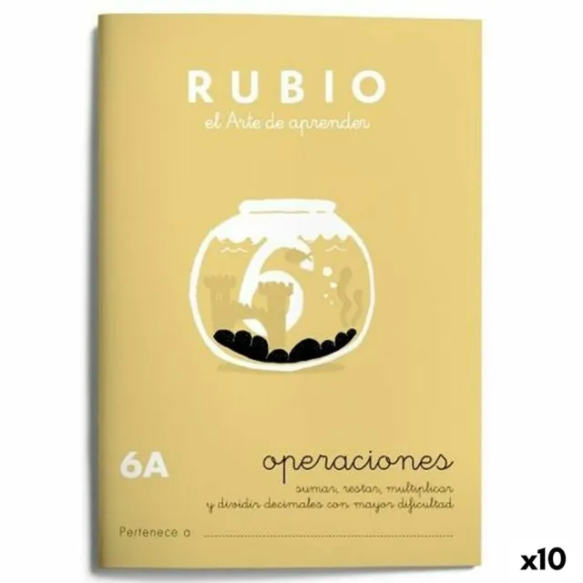 Mathematik-Heft Rubio Nº 6A A5 Spanisch 20 Bettlaken [10 Stück]