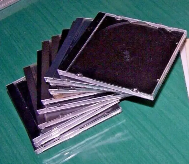 Standard Single Jewel Cases CD/DVD Disc Storage 10.4 mm 25 Lot Black trays