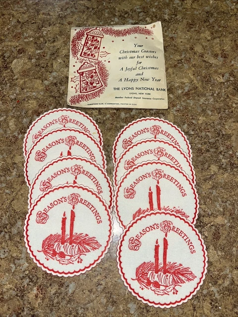 Vintage Christmas Coasters-Lyons National Bank