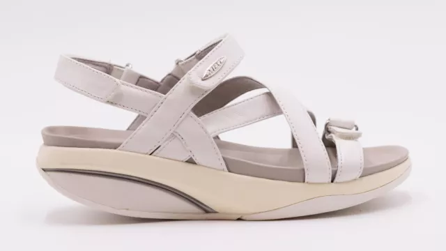 MBT Women's Kiburi Sandal Size US 6-6.5. White Leather - Practically Brand New