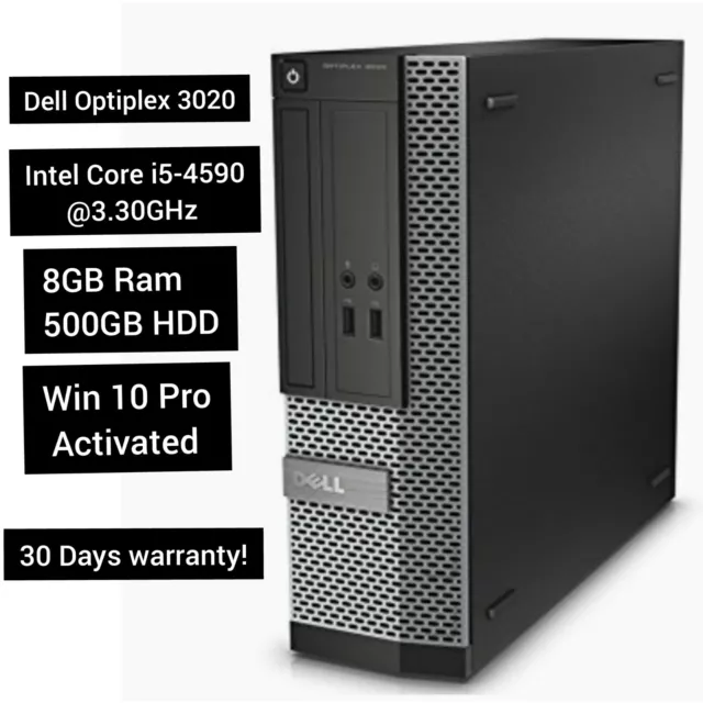 Dell 3020 PC COMPUTER SFF Intel i5 Quad Core 8GB RAM 500GB HDD WINDOWS 10