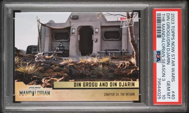 2023 Topps Now Star Wars The Mandalorian Din Grogu And Din Djarin Psa 10! Pop 3!