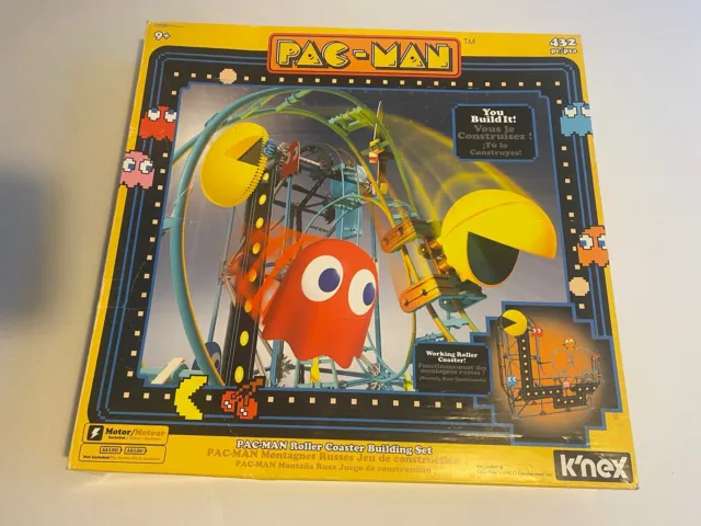 K'NEX Pac Man Roller Coaster 432 Piece Motorized Building Set Open Box New!