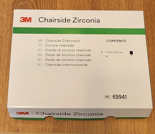 CEREC 3M Chairside Zirconia - 5 Crown Blocks A1 - REF 69941 - Opened Box