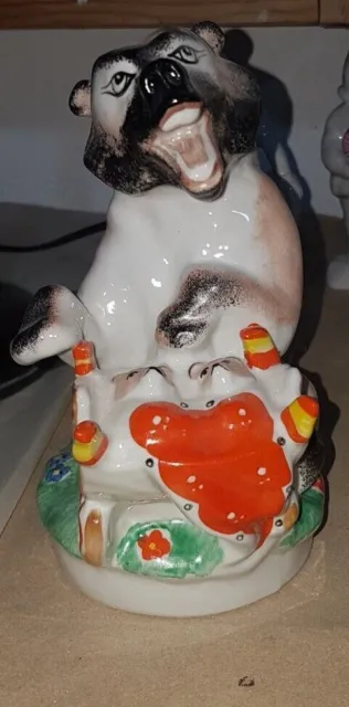 Mère d'ours de conte de fées avec des oursons figurine en porcelaine...