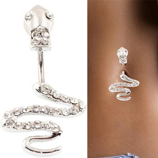 Women Snake Stainless Steel Belly Button Ring Navel Ring Body Piercing J_tu