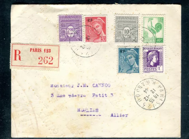 Enveloppe commerciale ( Négociant en Timbres Poste ) de Paris en recommandé 1944