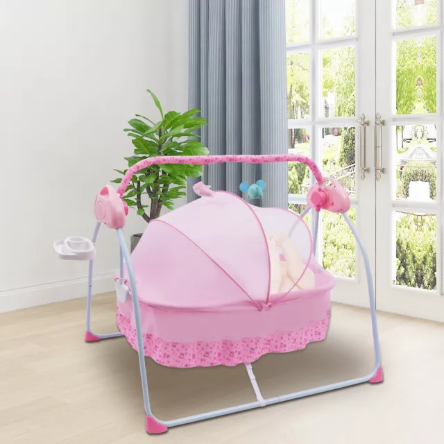 Auto Baby Swing Electric Crib Cradle Infant Rocker Bed Baby Cradle&Mat&Net&Music