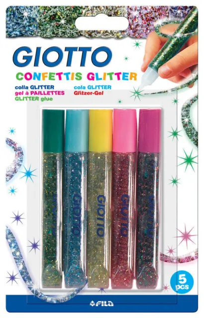 LYRA 5 GIOTTO Glitzer-Gel Konfetti * Glitzerkleber Gelstifte Stifte Klebe