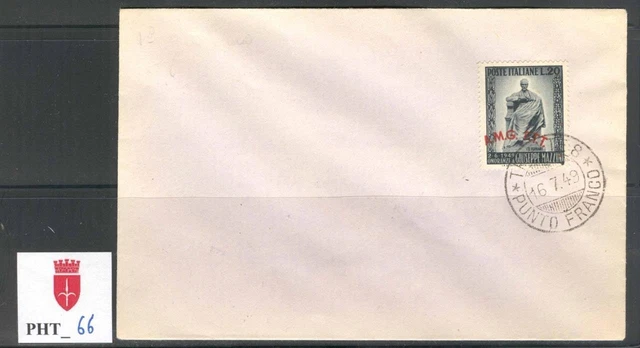 PHT_66. TRIESTE.1949 FDC INAUGURAZIONE MONUMENTO A GIUSEPPE MAZZINI. Sas 47