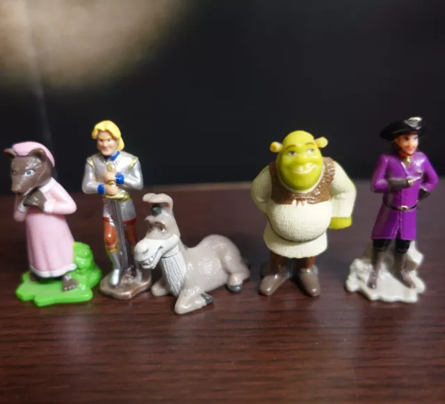 5 Überraschungseier - Figuren "Shrek" ( 2007 ) Walt Disney Ferrero Drachenlord