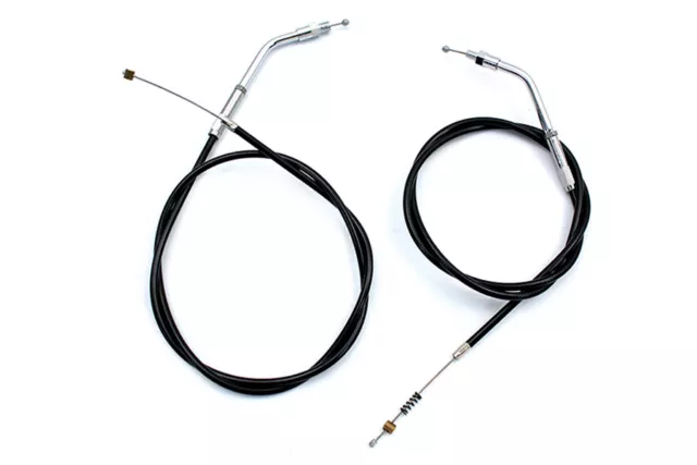 Black Throttle and Idle Cable Set with 36.81 inch Casing fits Harley-Davidson