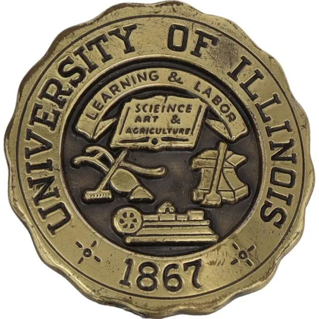 Fighting Illini University Illinois College Football 1970s Vintage Belt Buckle