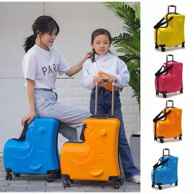 2in1 Kids Ride On Suitcase Children Travel Luggage Lightweight Carry Bag Trolley