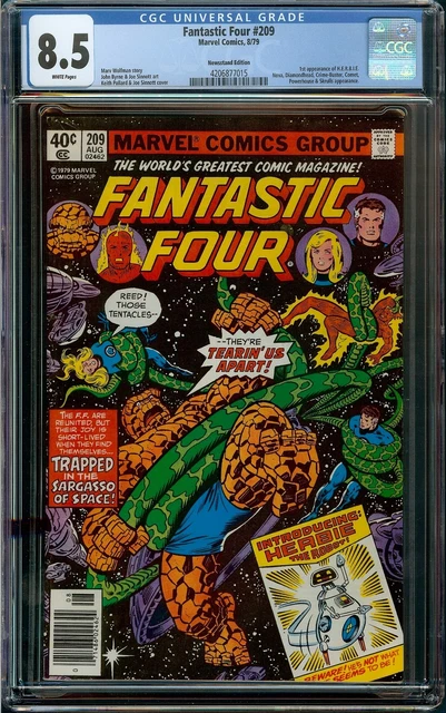 Fantastic Four #209 Newsstand CGC 8.5 White Pages - 1st H.E.R.B.I.E.