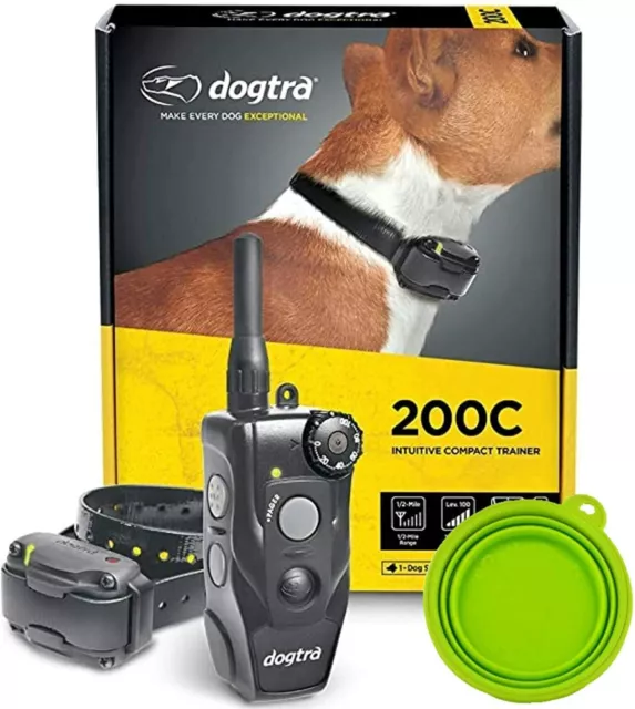 Dogtra 200C Compact Remote Dog Trainer Collar 1/2 Mile Waterproof FREE Pet Bowl