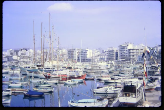 35mm Slide Boats Port Harbour Maritime Yachts Piraeus Greece Kodachrome 1968