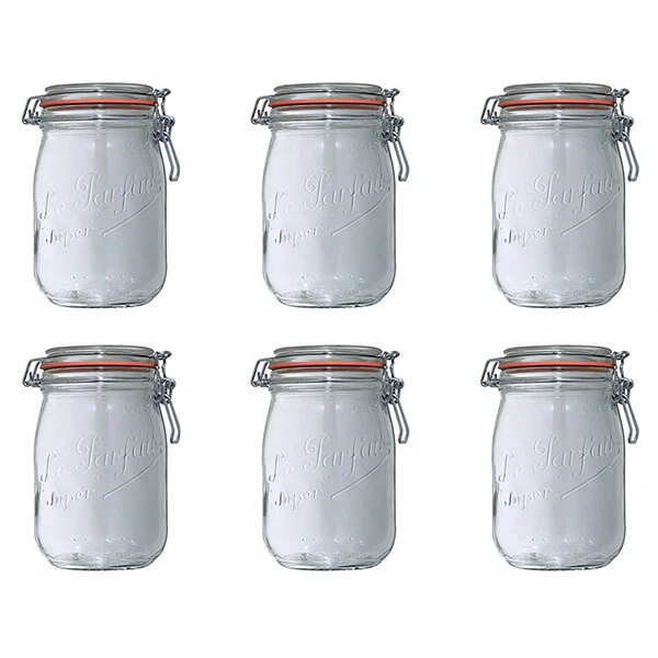 LOT DE 6 bocaux en verre Bocal conservation Pot en verre Bonbonnière