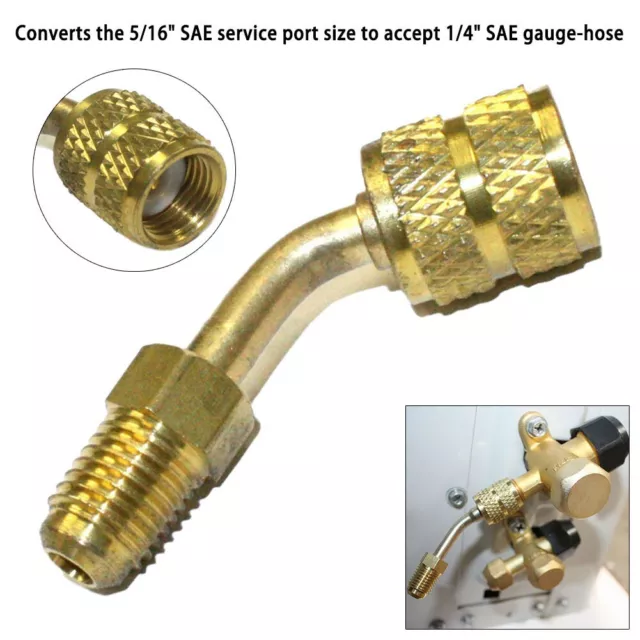 Mini Split AC HVAC Vacuum Charging Adapter Converts R410a Style 5/16 To 1/4 SAE
