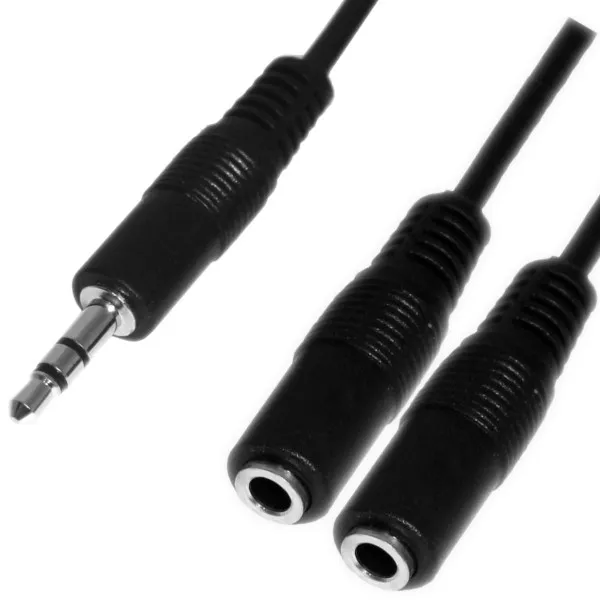 Audio Kabel 3,5mm Klinke 0,2m Y Verteiler Splitter Stecker auf 2 Buchsen kcl