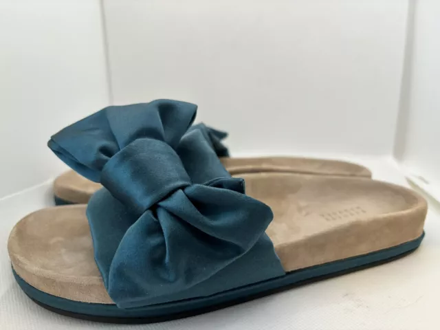 barneys new york womens Sandals Satin Bow Slides Sz US 6.5 EU 37.5 3