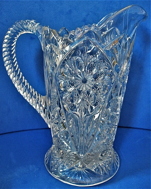 ANTIQUE IMPERIAL EAPG 1911 La Rochelle Pitcher AKA Cosmos Hobstar and