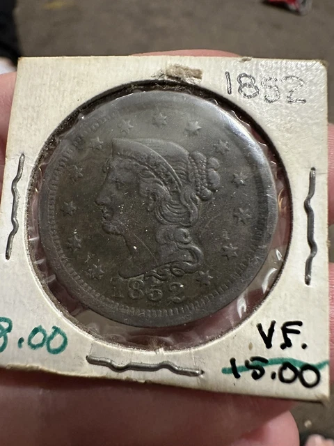 1852 braided hair large cent