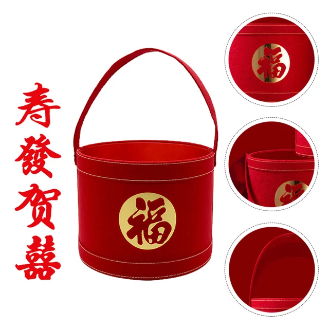 New Year Lucky Tube Flower Arrangement Bucket Red Flower Bucket Hug Bucket