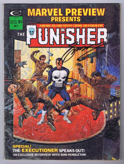 Marvel Preview #2 VG 1st Origin Punisher Signed w/COA Gerry Conway 1975 Marvel