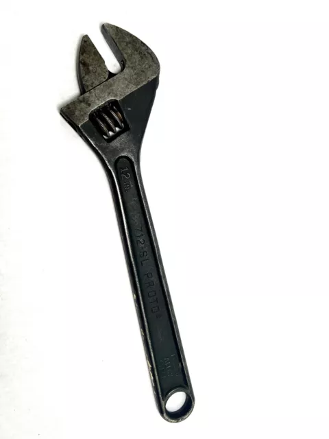 Vintage Proto Professional 712-Sl 12" Adjustable Wrench Clik Stop - Vgc Usa