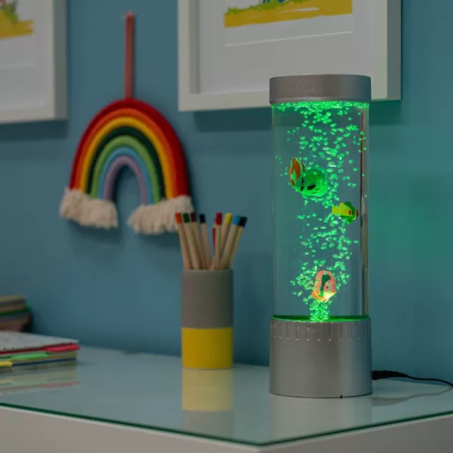 Lampe à Bulles avec Poisson - Mini Aquarium - changement de couleur -  i-total - Axeswar Design