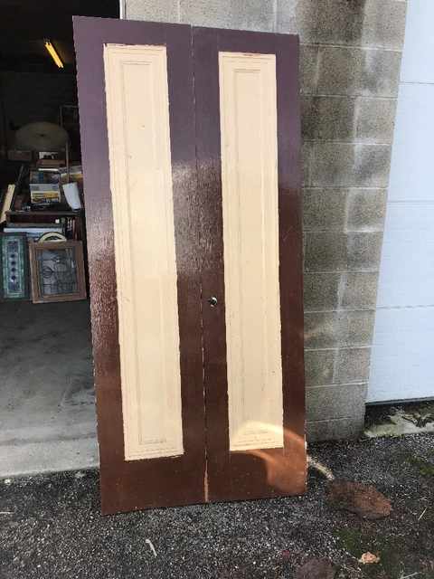 MAR 218 Match Pair Antique Passage Or Closet Doors 36 X 79 X 1 1/4