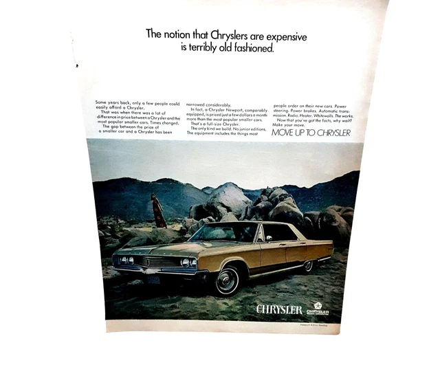 1968 Chrysler Newport vintage Original Print Ad