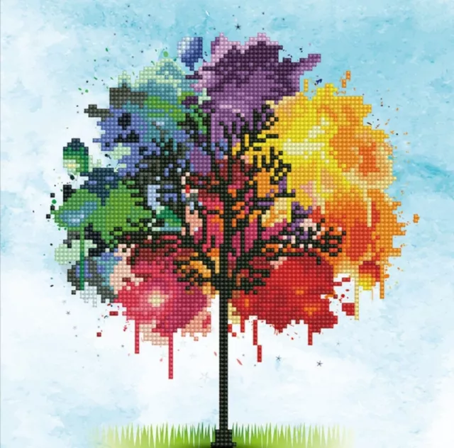 Diamond Dotz "Rainbow Tree" 5D Diamond Painting Kit, Colourful Tree, Diamond Art