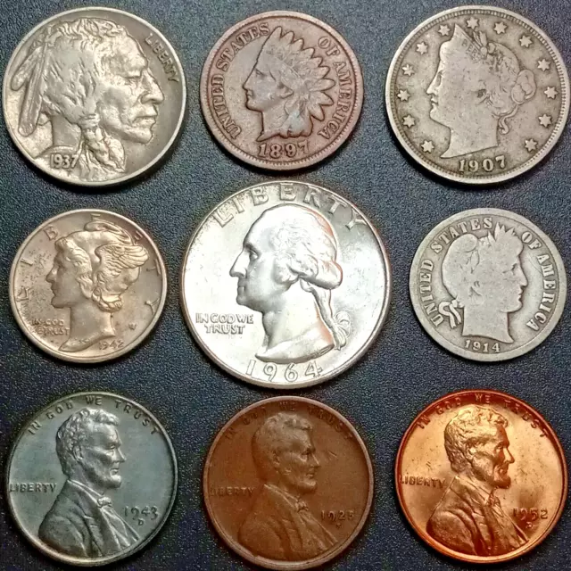 Old Obsolete US Coin Collection With Silver Starting 1800's Nice Set! (Lot#12)