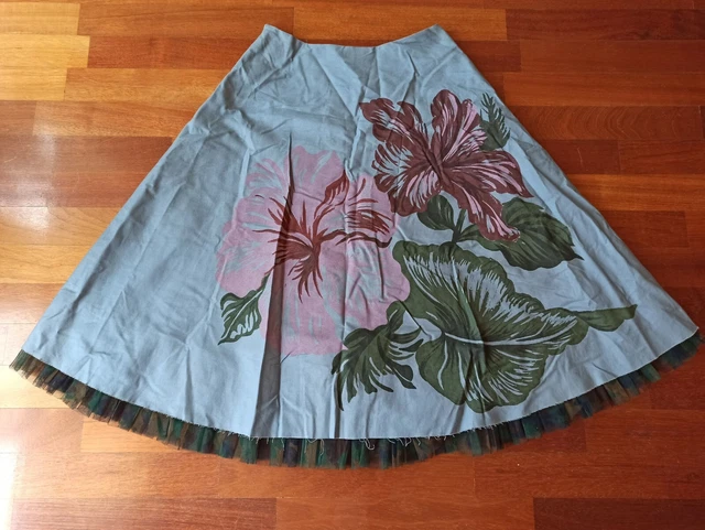 Jupe Femme Dorothy Perkins Bleue à Fleurs, Ligne A, Longueur Genou, Taille UK 10