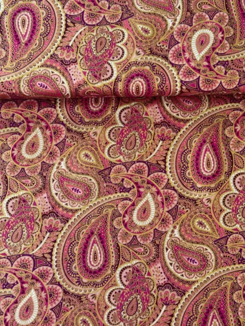 Makower Tela Patchwork Serie Luxe Paisley Tela de Algodón Patrón Decorativa