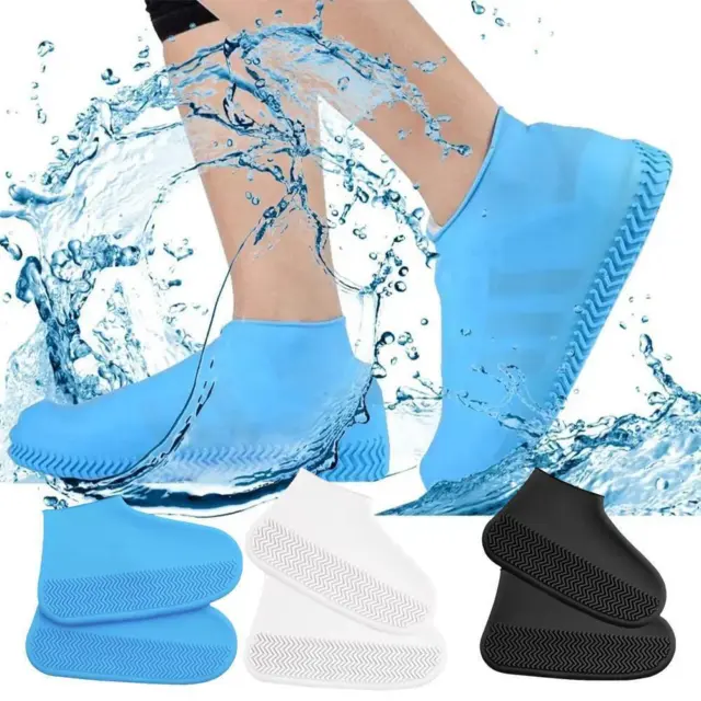 REUSABLE SILICONE OVERSHOES Waterproof Shoe Covers Rain Boot Cover D5V5 ...