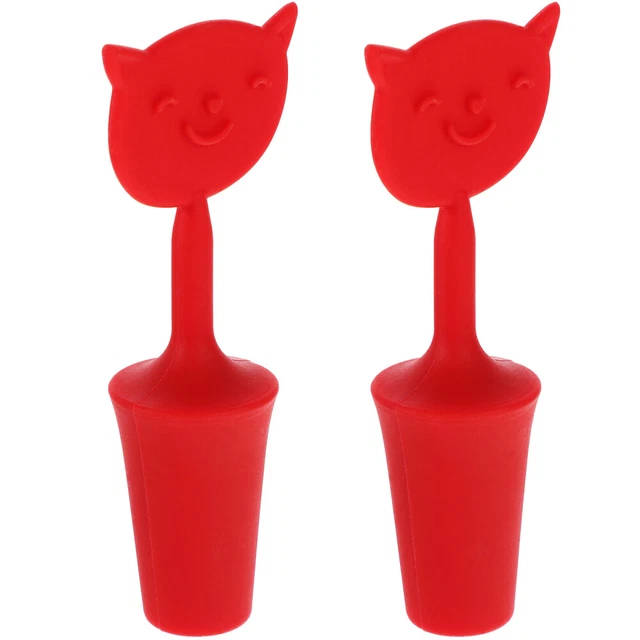 2 Pz Tappi Vino Gel Silice Sughero Divertenti Bottiglia In Silicone Carino