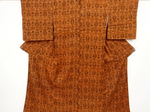 6530079: Japanese Kimono / Antique Kimono / Mon Kinsha / Floral Sarasa