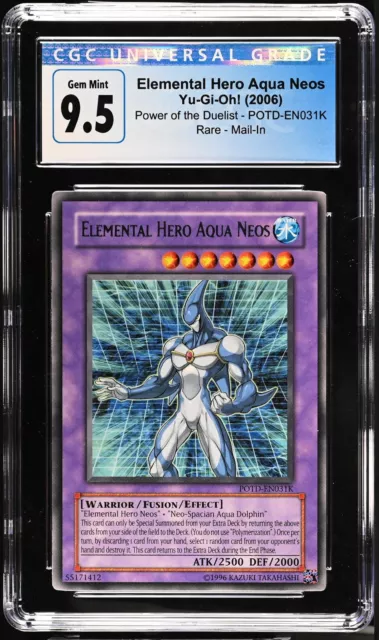 Yugioh CGC 9.5 Elemental Hero Aqua Neos Konami Redemption POTD-EN031K