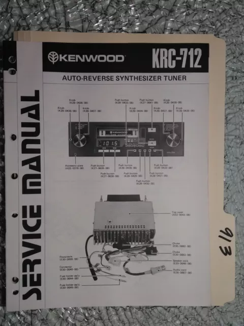 Kenwood krc-712 service manual original repair book stereo receiver tuner radio