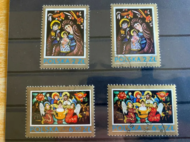 Briefmarken Polen Polska 1979 je 2x Mi-Nr. 2657 - 2658 Weihnachten gestempelt